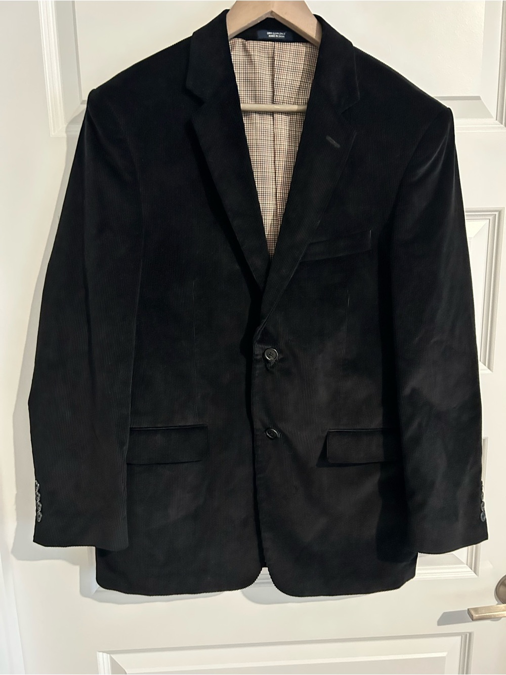 Saddlebred Men’s Corduroy Blazer Black Size 40R